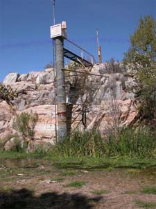 A stream gage site in the ALERT System.